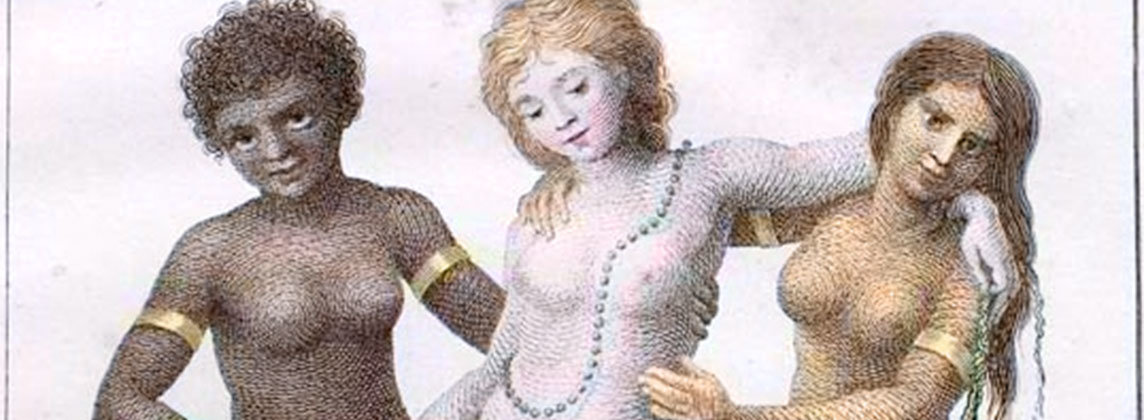 Detail of the engraving "Europe Supported By Africa and America" by William Blake, 1796