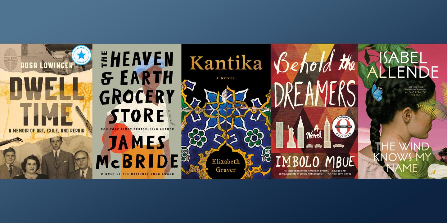 Covers of each book listed in the class aligned on a dark blue background
