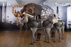 sculptures of elephant and zebras