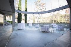 Kalsman Terrace with a few tables covered with white tablecloths