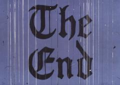 text that says 'The End' in gothic-style font