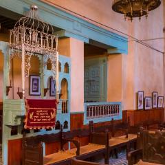 Interior of the The Jewish Synagogue Ibn Danan in Fes, Morocco.